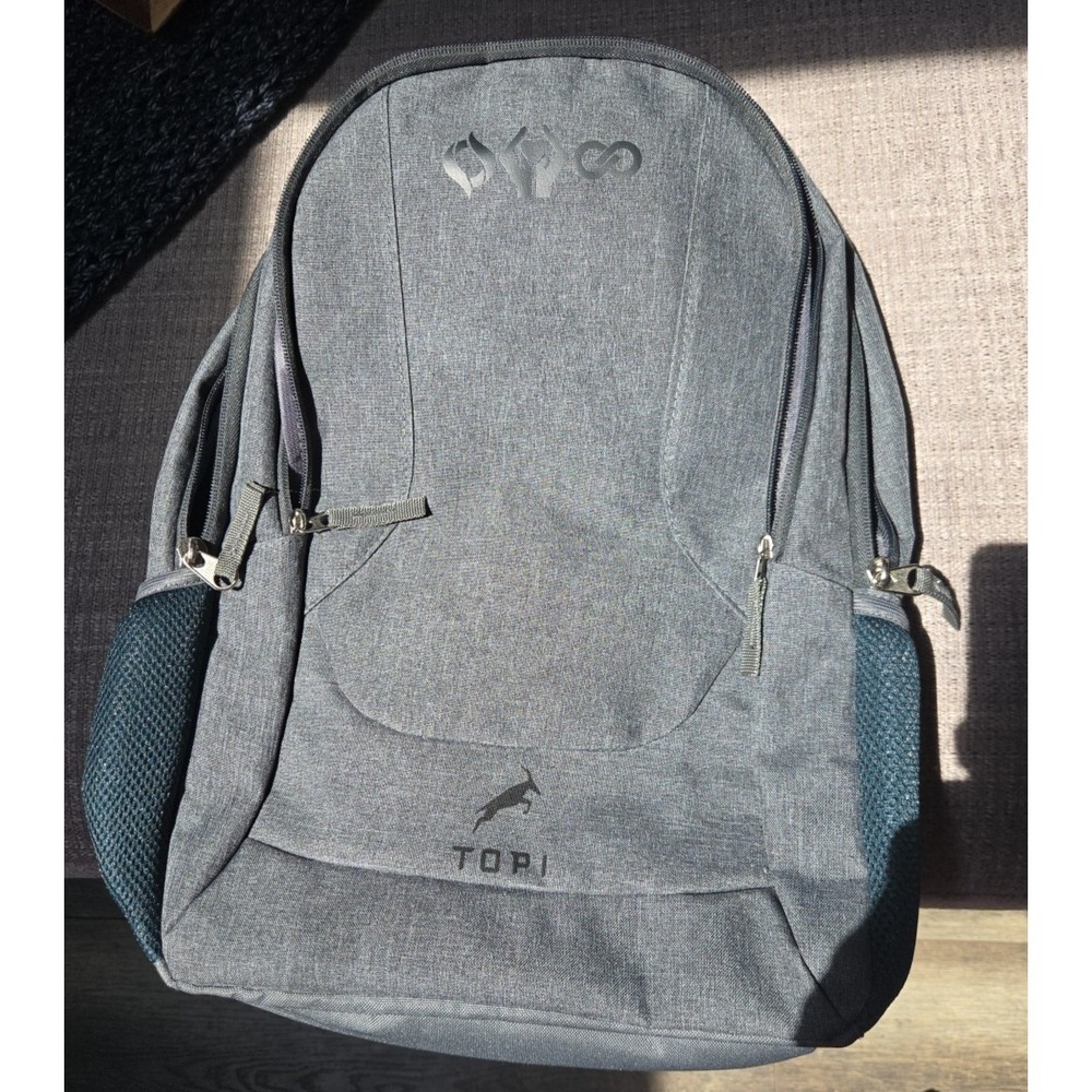 Topi Gray Laptop Backpack  With Side Pockets‎